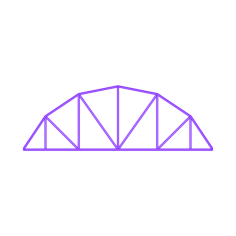 Buildings Trusses Bowstring Line Art Illustration Svg, Free Vectors File